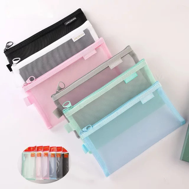 Kosmetiktasche aus transparentem Nylon Mesh für Make-up, Pinsel und Schreibwaren - Bild 1
