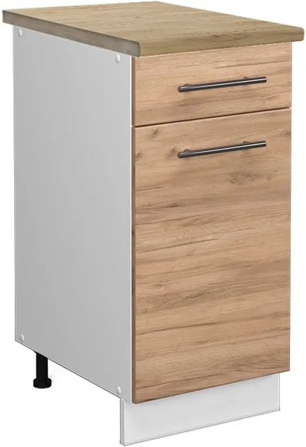Vicco Küchenunterschrank Fame-Line Goldkraft Eiche/Weiß, B/T/H: 40 x 60 x 82 cm - Bild 1