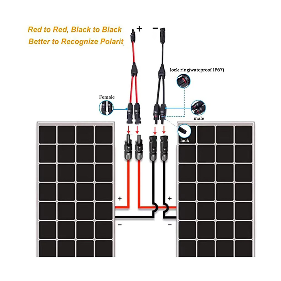 Professioneller wasserdichter Solar-Zweig-Adapter mit Parallelstecker für Photovoltaik-Anschlüsse 12 V - Bild 3