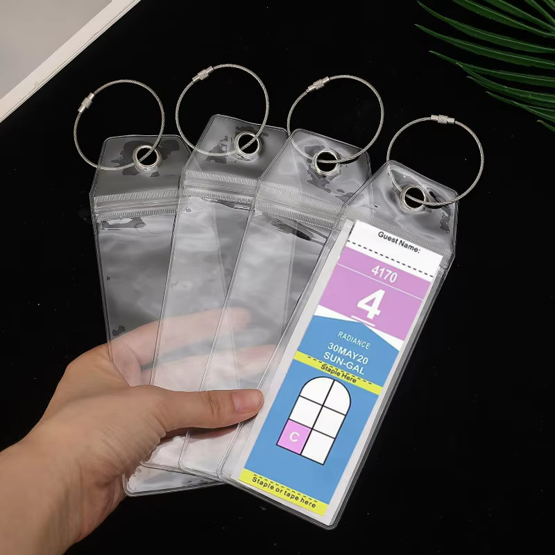Wasserdichter Gepäckanhänger-Halter aus dickem PVC-Kunststoff in Transparent für Flugreisen und Taschen-DIY-Zubehör - Bild 4