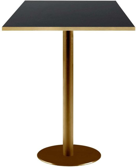 RestooTab Stehtisch Rome quadratisch mit schwarzer Platte und goldmetallic Gestell, B/T/H: 60 x 60 x 113 cm - Bild 1
