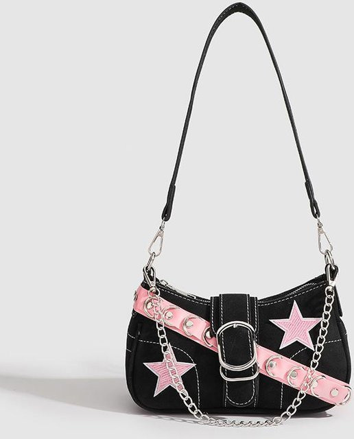 STERN Schultertasche, Stern, Baguette, Rosa, Damen - Bild 1