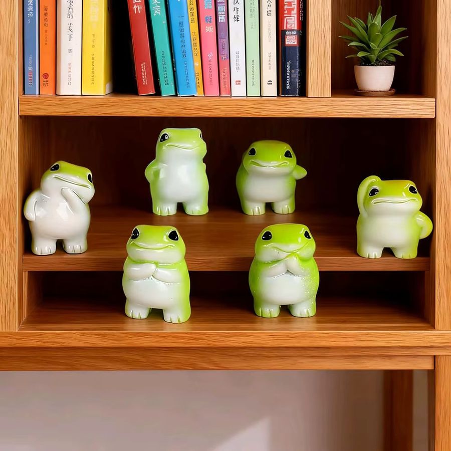 MICROUND Mini-Frosch-Figuren aus Harz im 1er-Set als dekorative Tier-Miniaturen - Bild 5