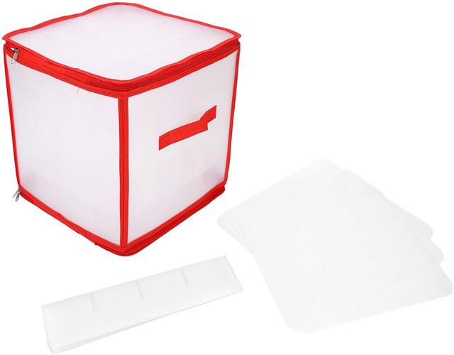 CosyHome Aufbewahrungsbox aus transparentem PVC mit Reißverschluss und Fach in Weiß - Bild 1