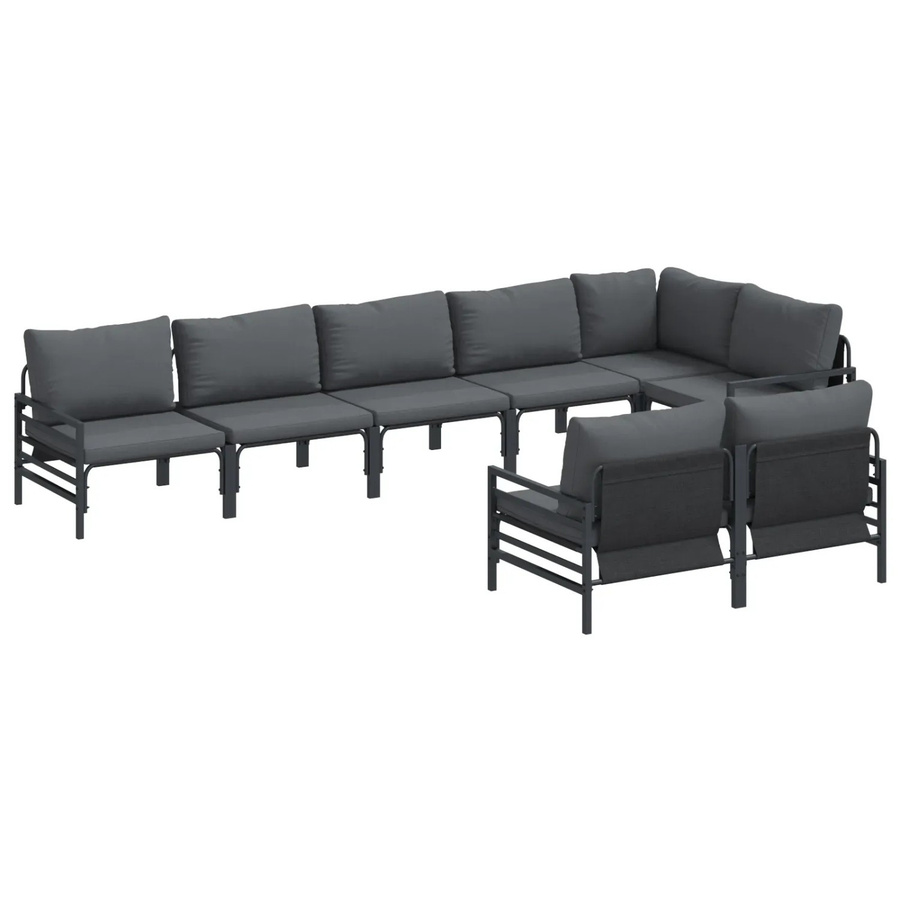 vidaXL Garten-Sofa-Set 8-teilig aus Stahl in Anthrazit - Bild 2