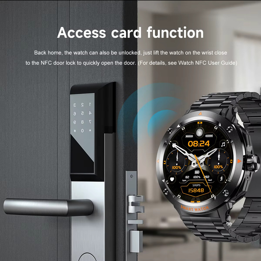 LIGE Smartwatch, Edelstahl, Schwarz, Herren - Bild 4