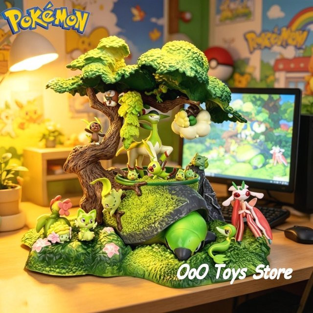 Bandai Pokémon Gras-Typ Familie Actionfiguren, PVC-Statue - Bild 1