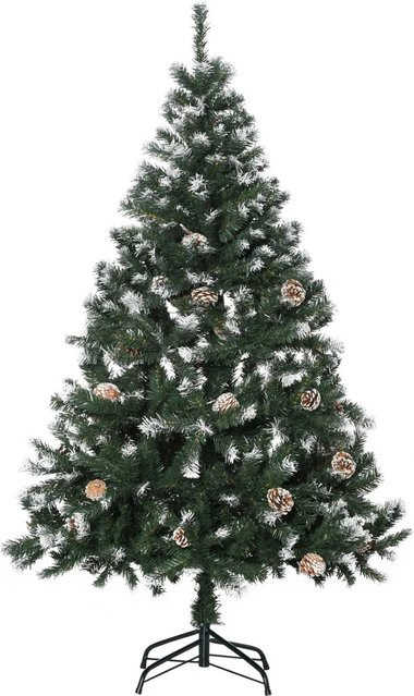 HOMCOM Weihnachtsbaum aus Kunststoff und Stahl in Grün, Höhe: 150 cm, Breite: 85 cm, Tiefe: 85 cm - Bild 1