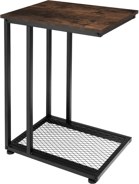 tectake Beistelltisch Eton Industrial Style in Schwarz und Braun, B/T/H: 48 x 35 x 66 cm - Bild 2