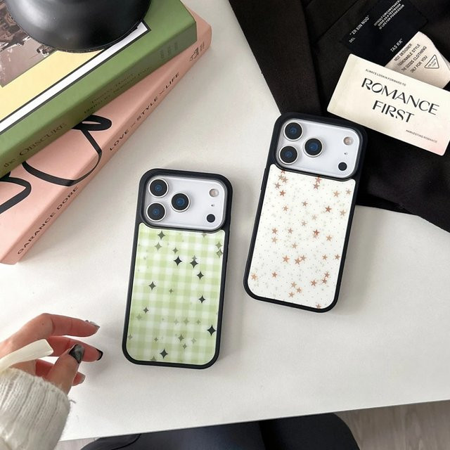 DecoPhone Handyhülle mit Gittermuster, Wellen, Punkten und Sternen für iPhone 17 16 15 14 Pro Max, magnetisch und kabelloses Laden unterstützt - Bild 1