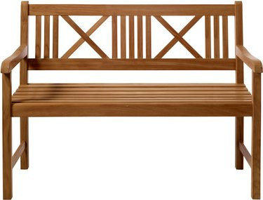 Cinas Gartenbank Rosenborg aus Teakholz in Braun, 2er-Bank mit Armlehnen, B/H/T: 120 x 89 x 58 cm - Bild 1