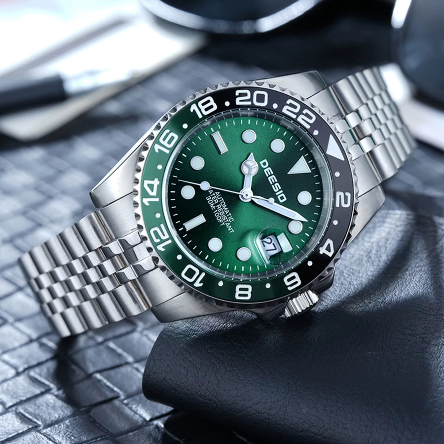 Deesio Armbanduhr Automatik, Edelstahl, Silber, Herren - Bild 2