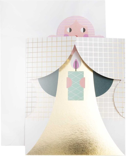 Rico Design Paper Poetry 3D-Karte Engel in Petrol-Pink B6 - Bild 1