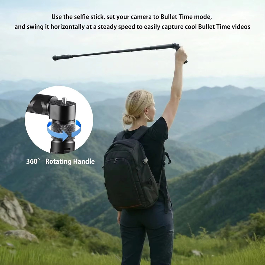 Insta360 Unsichtbarer Selfie-Stick mit Stativ für Bullet Time Bundle, Schwarz, Länge: 120 cm, kompatibel mit Insta360 X3, One X2, One RS und One R - Bild 5