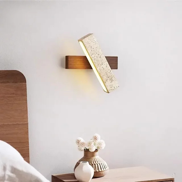 Natürliche Stein Wandlampe Pumous als dekorative Wandleuchte für Foyer, Esszimmer, Schlafzimmer und Flur - Bild 1