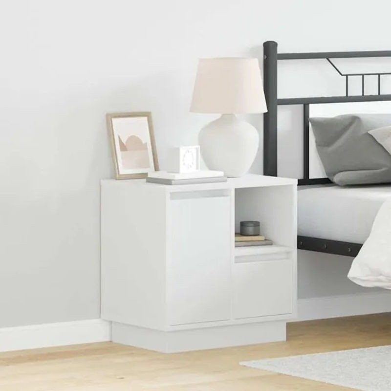 Vidaxl Set aus 2 Nachttischen in Weiß, modern und minimalistisch, aus Holzwerkstoff, B/T/H: 50 x 34,5 x 50 cm - Bild 1