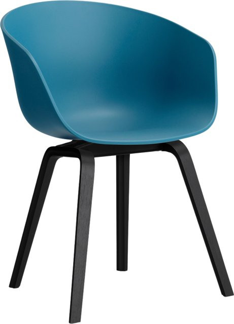 HAY About A Chair AAC 22 mit Armlehnen in Blau aus Polypropylen und Holz - Bild 1