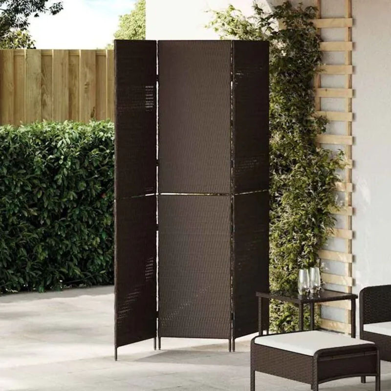 Vidaxl Raumteiler aus Polyrattan in Braun, modern und freistehend, B/H: 146 x 180 cm - Bild 1