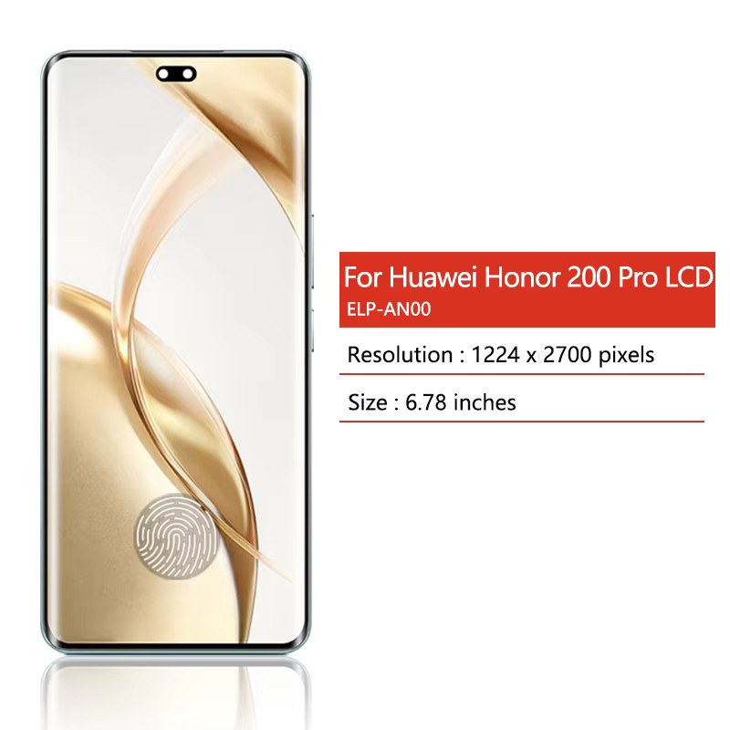 Huawei Honor 200 Pro Ersatzdisplay mit 6,78 Zoll AMOLED Touchscreen und Fingerabdrucksensor in Schwarz - Bild 2