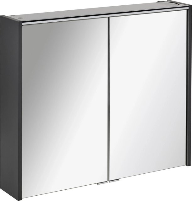 Fackelmann Spiegelschrank Denver Anthrazit mit LED-Beleuchtung und Softclose Türen B/H/T: 80 x 68,3 x 16 cm - Bild 1