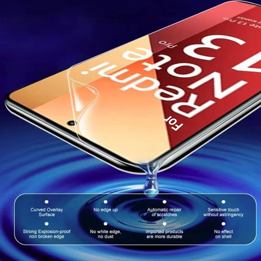 8-in-1 Hydrogel-Displayschutzfolie für Xiaomi Redmi Note 15 14 Pro 13 12 11 Serie, transparent - Bild 3