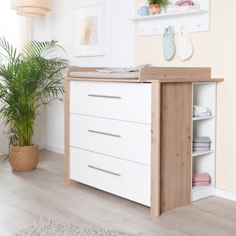 Roba Wickelkommode Malo in Weiß mit abnehmbarem Wickelaufsatz und Soft-Close-Funktion, B/T/H: 98,5 x 75,5 x 112,0 cm - Bild 2