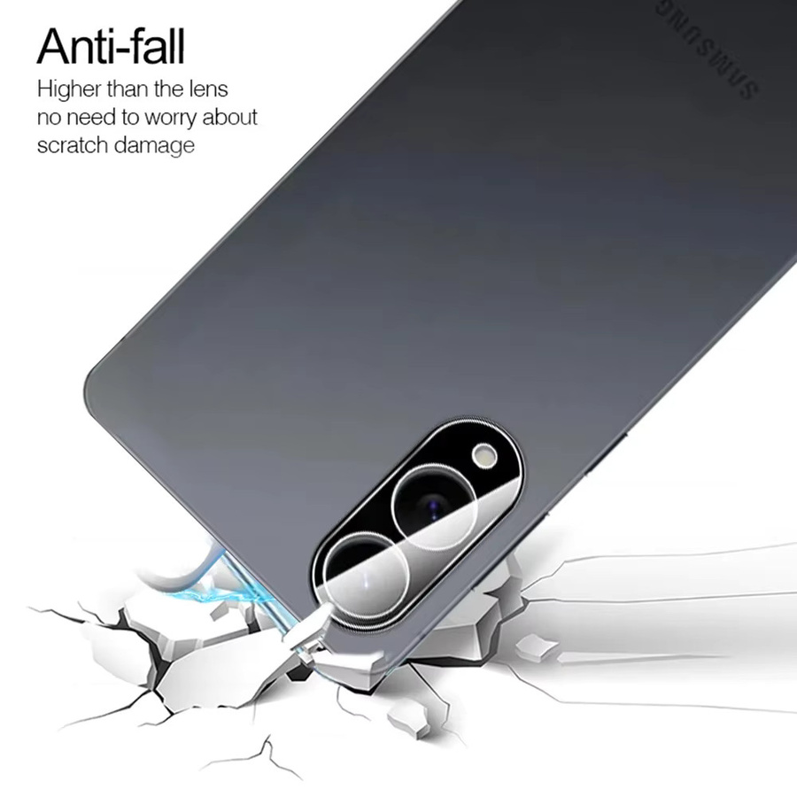 Schwarzer Kameraobjektivschutz aus gehärtetem Glas als Vollabdeckung für Samsung Galaxy S25 Edge, S24 FE Plus und S23 Ultra mit 3D-gebautem HD-Glas - Bild 5