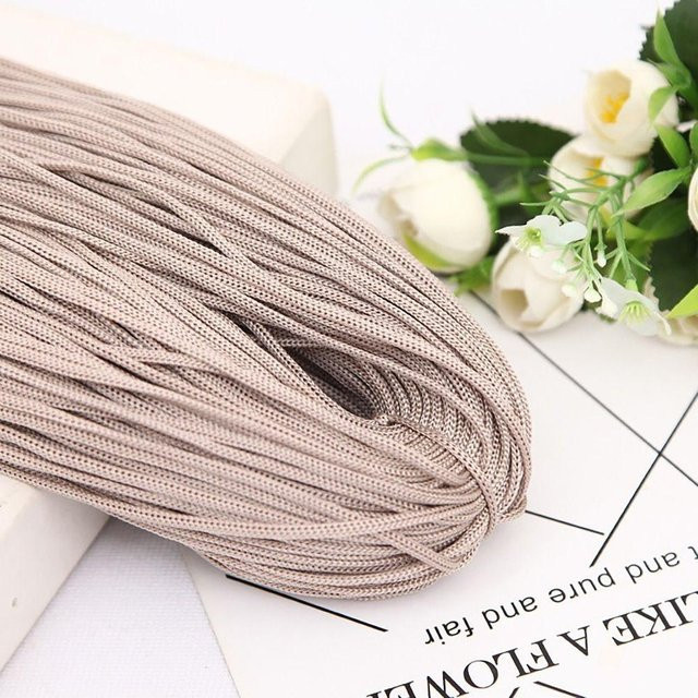 Chaomiao Hohlkordel aus Nylon als Bastelschnur für Makramee in Beige und Braun, 200 m Länge, Durchmesser: 3 mm - Bild 1