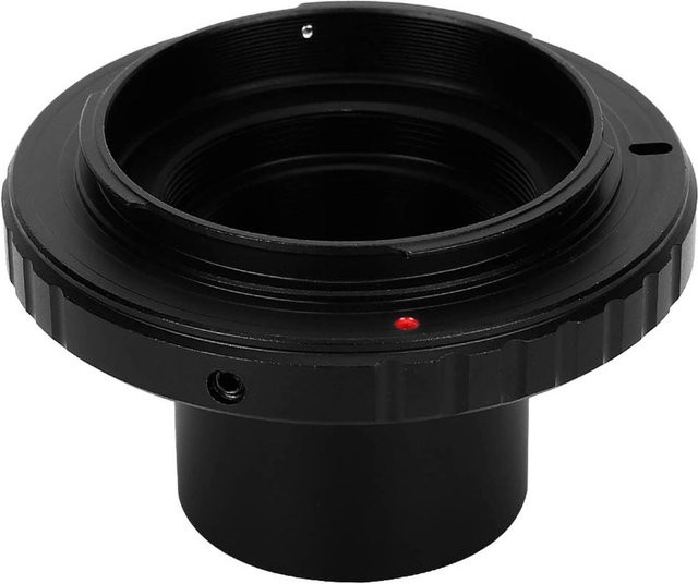 Astronomischer Teleskop-Montageadapter mit 1,25 Zoll T SLR-Ring für Nikon F Kameraobjektive in Schwarz - Bild 1