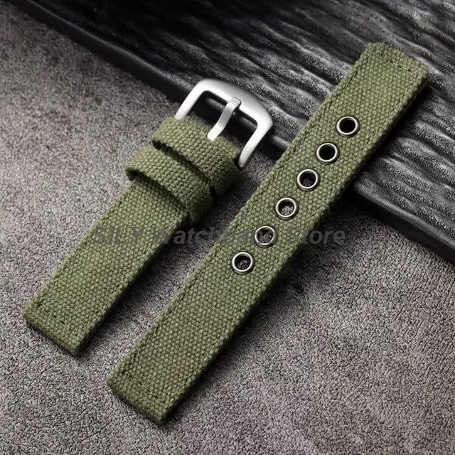 asukaband Uhrenarmband Nylon, Denim-Canvas, Unisex - Bild 1