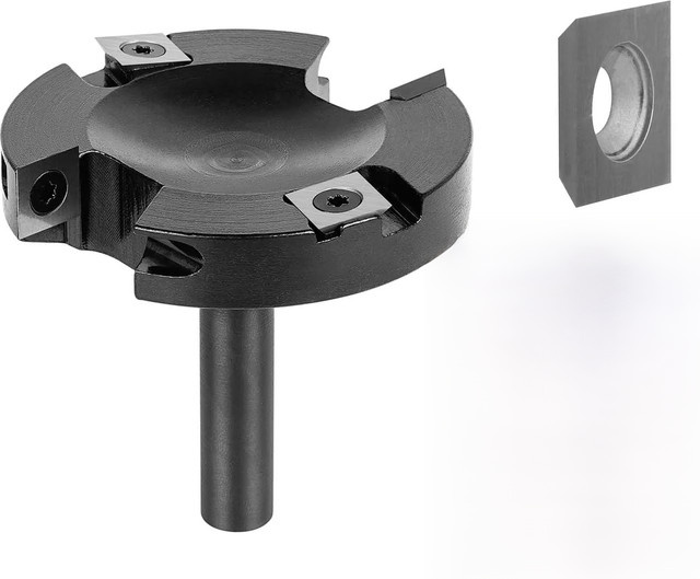 Dreanique CNC Fräskopf mit 2 Schneidern aus Hartmetall, Durchmesser 75 mm, Schaft 12 mm, Farbe Schwarz - Bild 1
