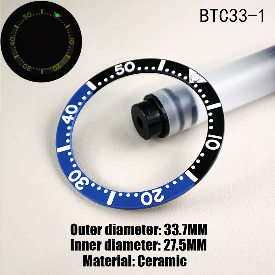 OUMASHI Uhrenlünette, Keramik, Schwarz, Unisex, 33,7 mm * 27,5 mm - Bild 2