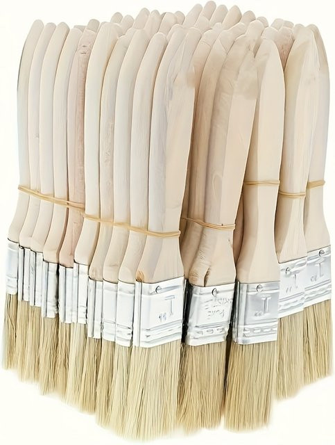 10-teiliges Mähpinsel-Set mit Holzgriffen für Kunst, Kunsthandwerk, Verputzen und Kleberanwendung - Bild 1