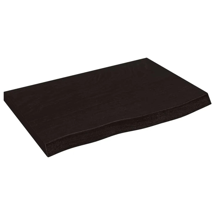 vidaXL Wandregal aus Massivholz Eiche in Dunkelbraun, B/H/T: 60 x 40 x 2-4 cm - Bild 2