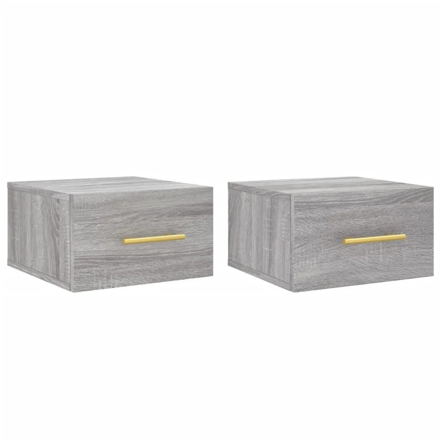 vidaXL Wand-Nachttische 2er-Set in Grau Sonoma, B/T/H: 35 x 35 x 20 cm - Bild 2