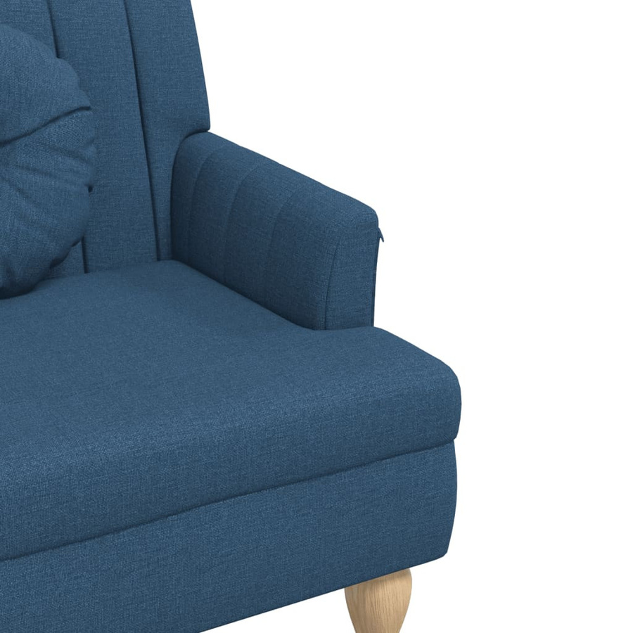 vidaXL Sitzbank im Antik-Stil mit Kissen aus Stoff in Blau, B/T/H: 113 x 64,5 x 75,5 cm - Bild 5