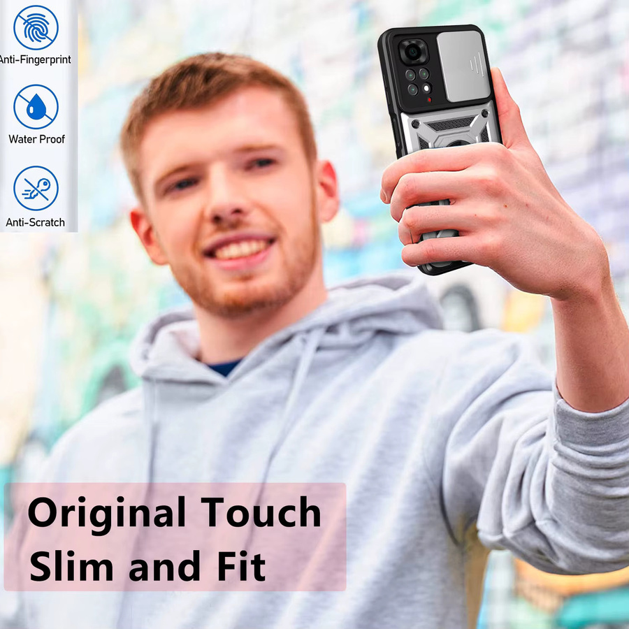 Xiaomi Armor Schutzhülle für Redmi Note 11 Pro Plus 5G und Redmi Note 11 Pro 4G 5G mit Kamera-Schutz und Auto-Halterung in Schwarz und Rot - Bild 5