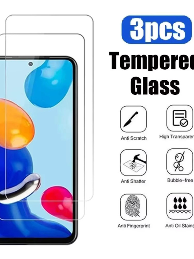 3er-Pack Xiaomi Displayschutzfolie aus gehärtetem Glas, transparent, passend für Redmi Note 10, 10X, 9 5G, Note 7, 8, 9, 10 Pro Max S, 11, 12, Note 11T, 9S - Bild 6