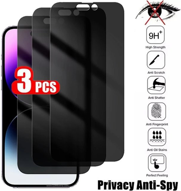 3er-Set Privatsphäre Panzerglas Display Schutzfolie für Motorola Moto E20 G30 G50 5G G20 E7 G8 Play One Vision Plus transparent - Bild 1