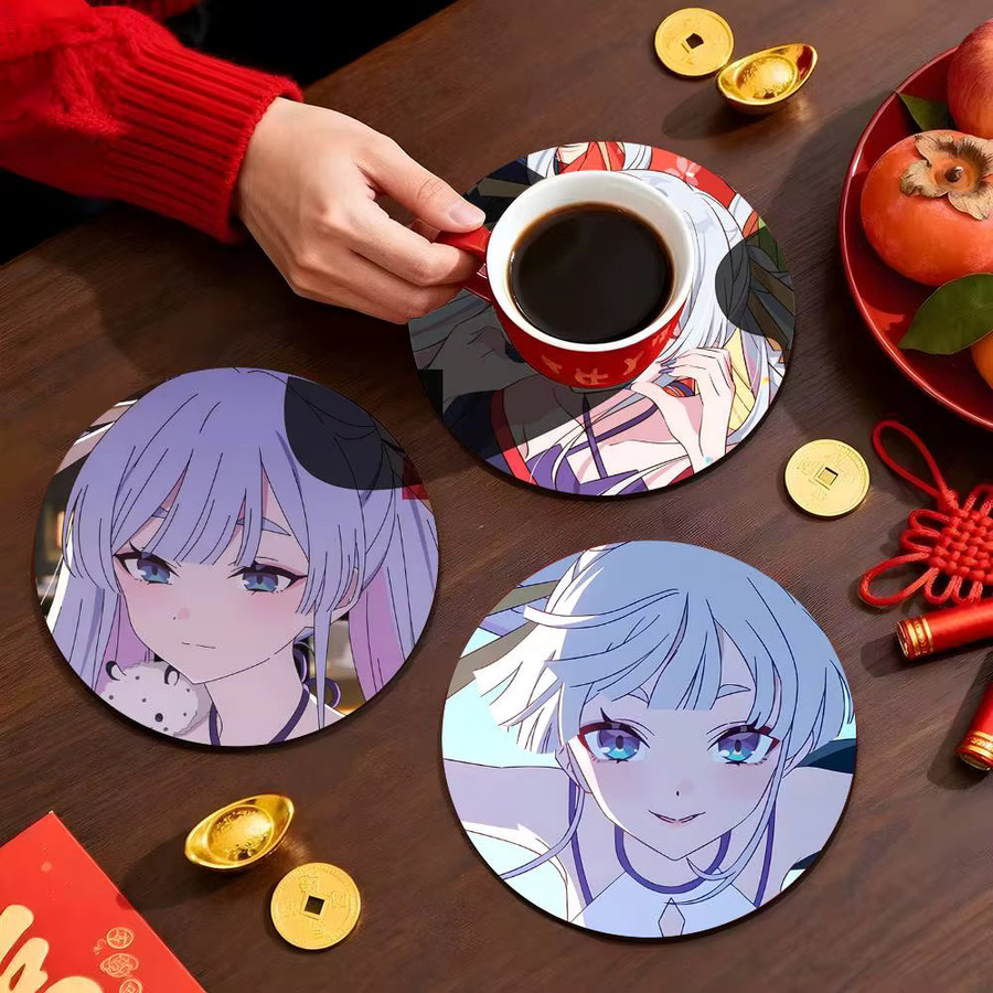 Holzuntersetzer Anime Cosmic Princess Kaguya mit Farbdruck, rund, Mehrfarbig - Bild 3