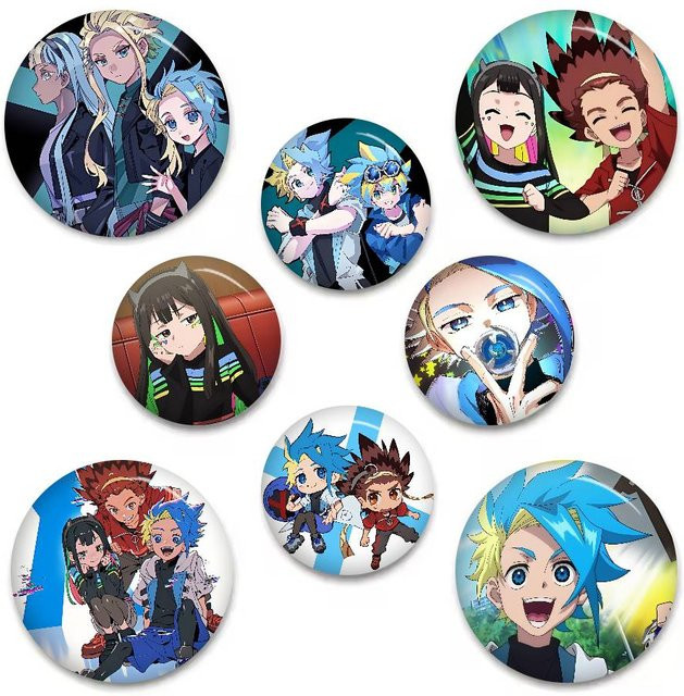 Mesuca Brosche, Anime Beyblades Burst Battle, Bunt, Rund - Bild 1