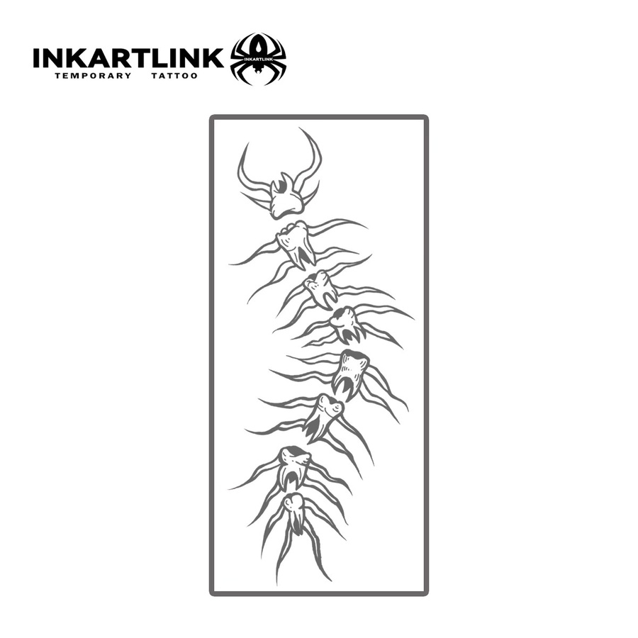 INKARTLINK Zahn-Tentipede-Kombinations-Tattoo-Aufkleber, wasserdicht - Bild 3