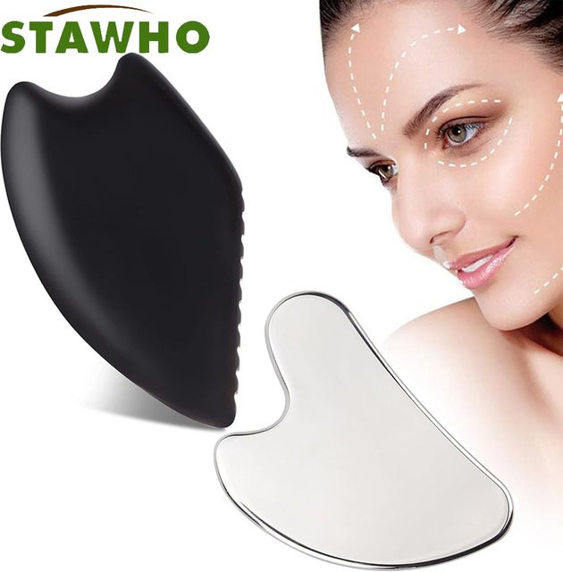 STAWHO Gua Sha Gesichtswerkzeug aus Edelstahl, Unisex - Bild 1