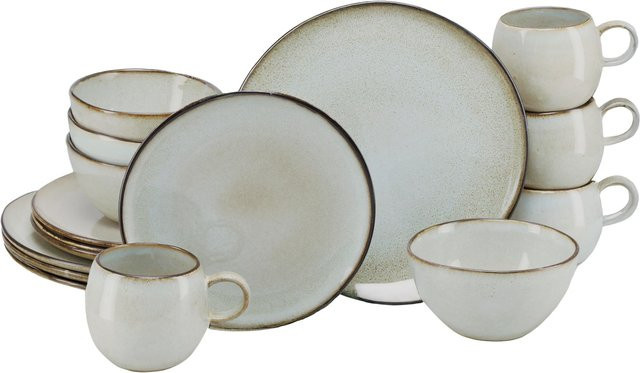 CreaTable Kombiservice Stone Town Grey aus Stoneware, 16-teilig - Bild 1