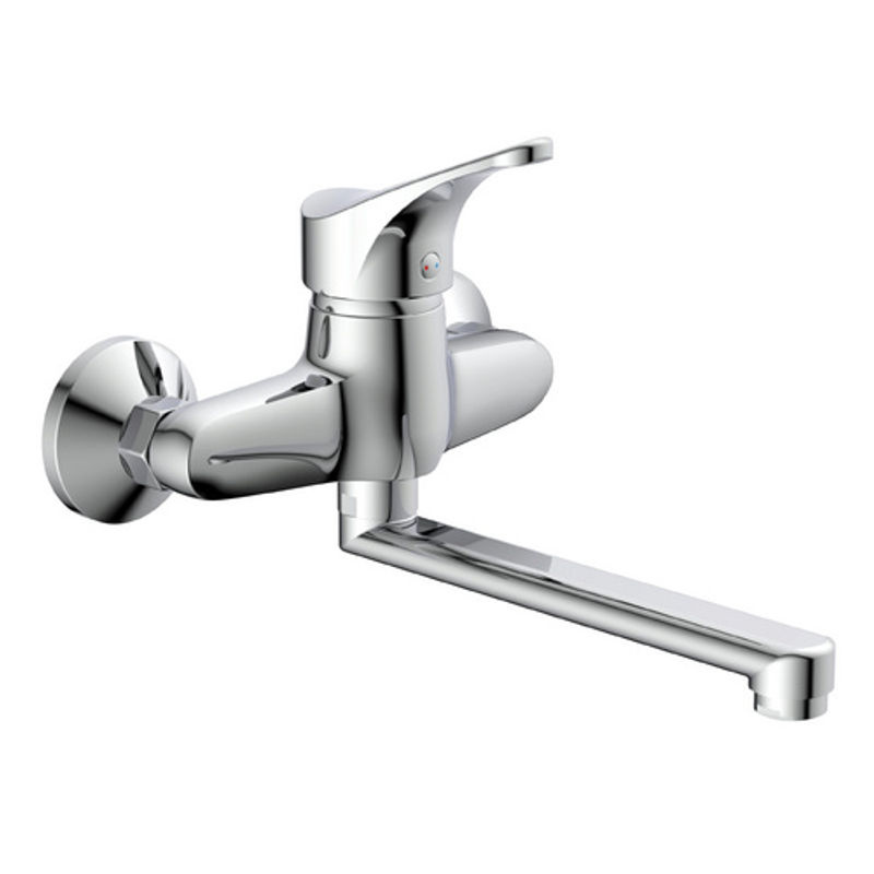 Schütte Wand-Spültischarmatur Attica aus Messing in Chrom Silber mit schwenkbarem Auslauf und Einhebelmischer - Bild 3