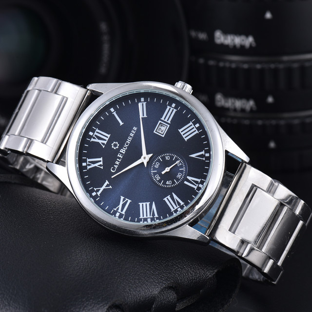 Carl F. Bucherer Armbanduhr, Quarz, Edelstahl, Blau, Herren - Bild 1