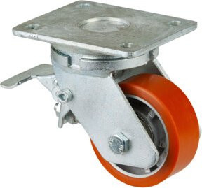 BS Schwerlastrolle RR120.B90.101 aus Aluminium in Orange mit Schraubbefestigung - Bild 1