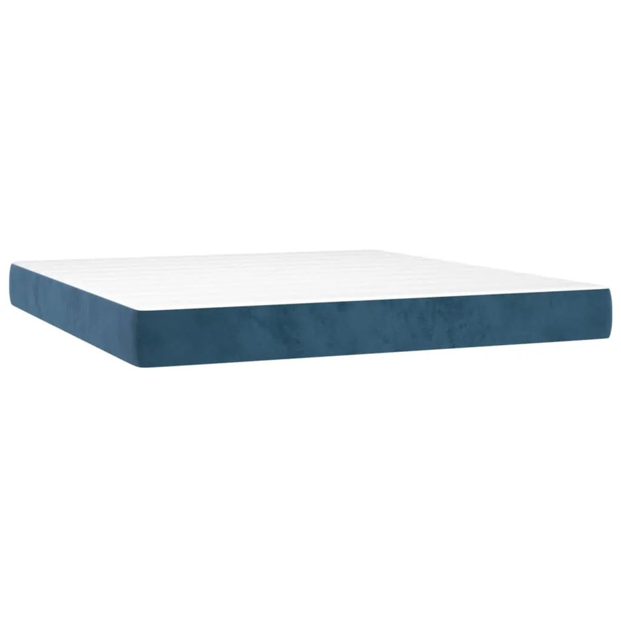 vidaXL Taschenfederkernmatratze aus Samt in Dunkelblau, B: 180 cm, T: 200 cm, H: 20 cm - Bild 2