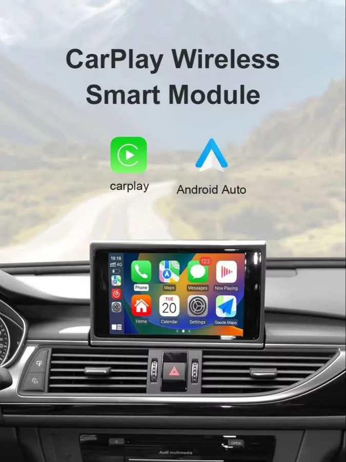 REEIIO Drahtlose CarPlay und Android Auto Retrofit Decoder Box Kit USB Stick in Schwarz, kompatibel für Audi A6 A7 C7 2012-2015 mit MMI 3G - Bild 4
