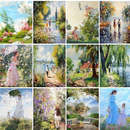 PhotoCustom Acrylgemälde nach Zahlen Wandkunst in Violett für Erwachsene und Kinder